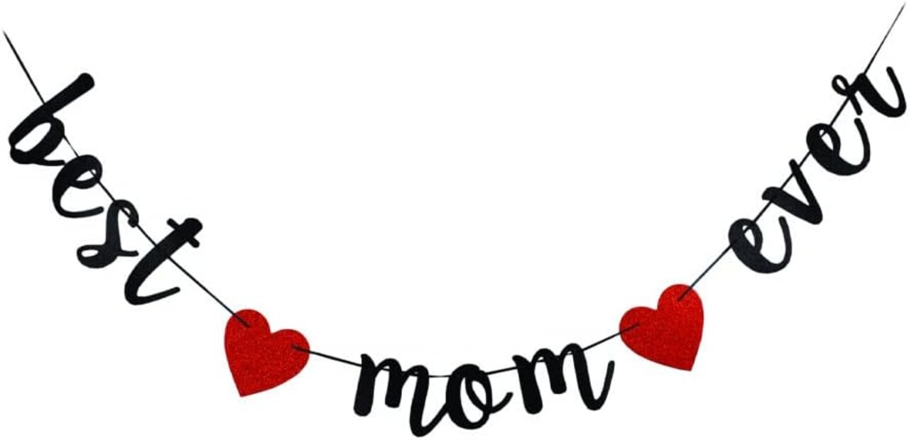 Best Mom Ever Banner – Happy Mother’s Day & Birthday Party Decoration
